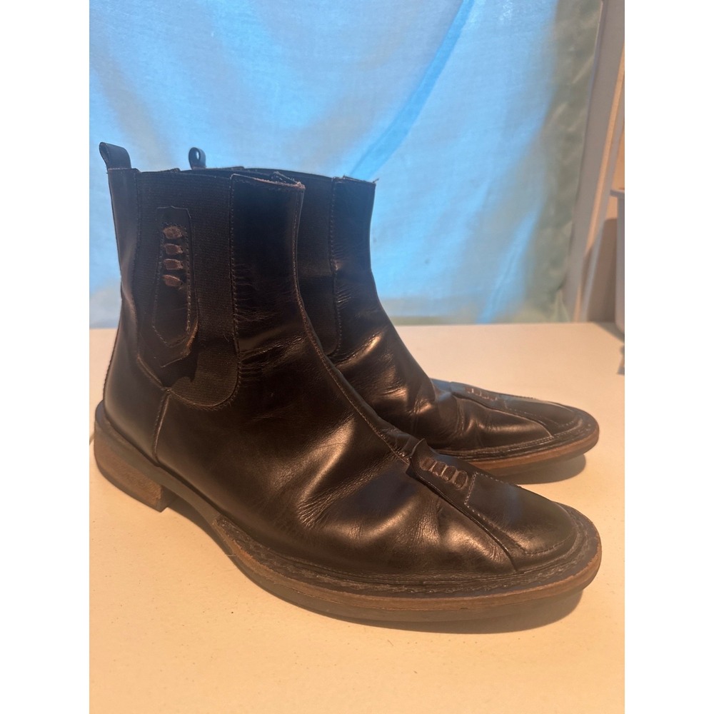 Kenneth Cole New York Fuel Efficient Chelsea Boots Mens 9 Black Leather Ankle